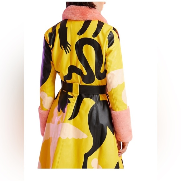 Desigual Yellow and Pink Trench Coat - Picture 4 of 9